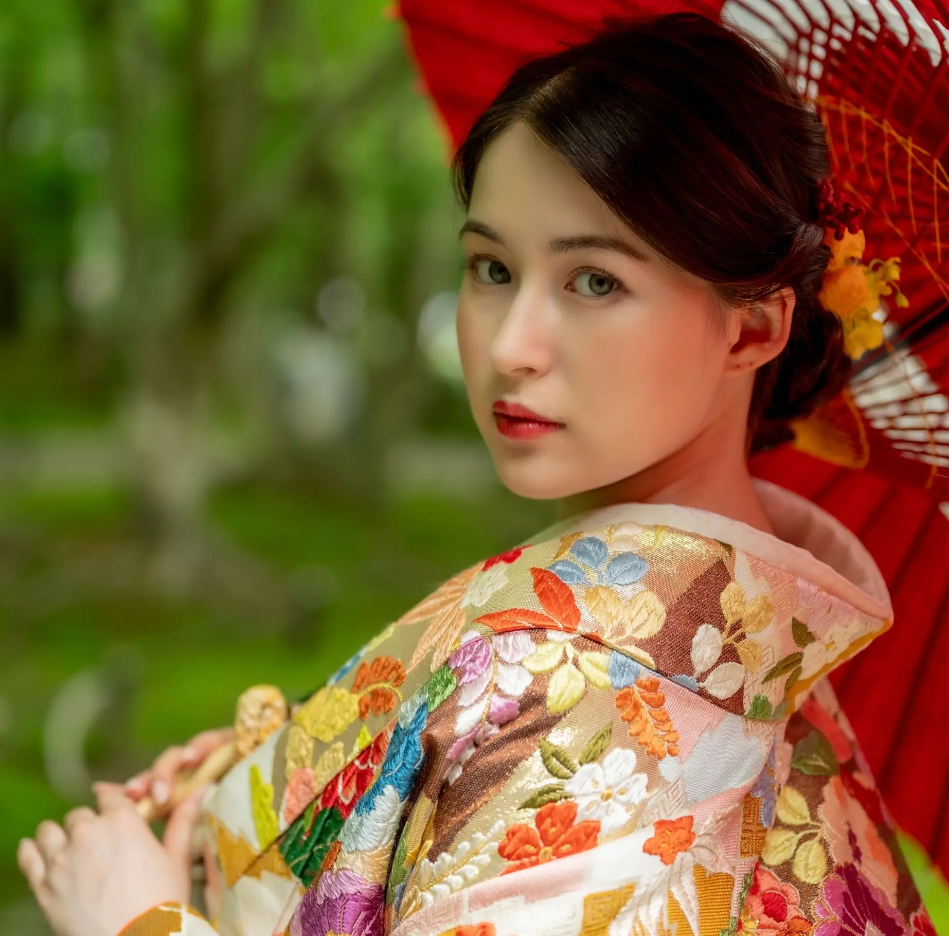 円通院での結婚式花嫁姿